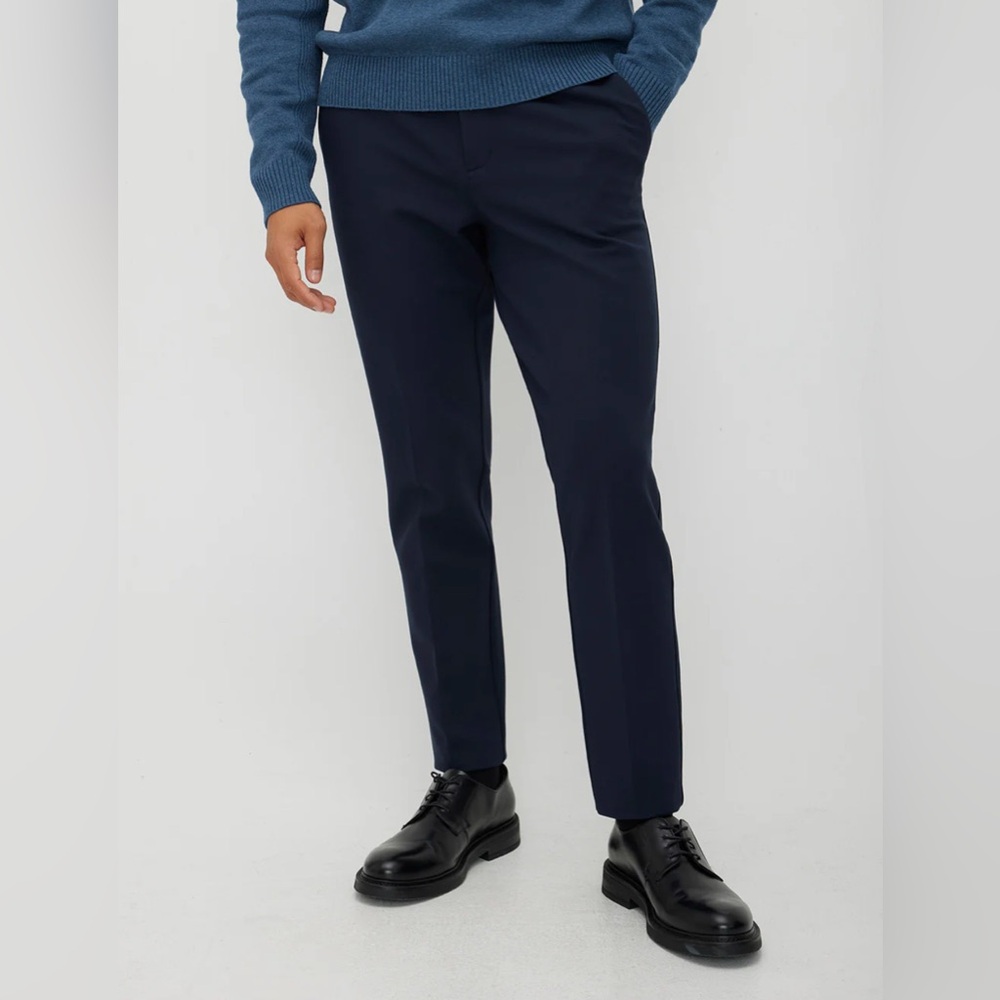 Kit and Ace Navy Cotton Blend Stretch Commute Standard Fit Trouser Pants Sz 28